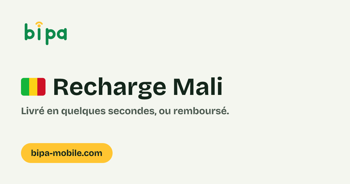Recharge mobile Mali — carte Bipa